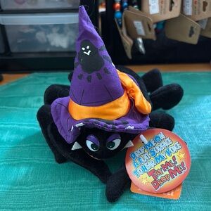Fiesta Plush Halloween Black Spider Witches Hat 9" Stuffed Animal Toy Decor Soft
